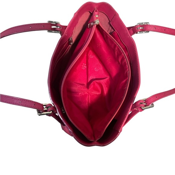 Tory Burch Saffino Emerson Leather Women Tote Carry Robinson Bag - Picture 8 of 9